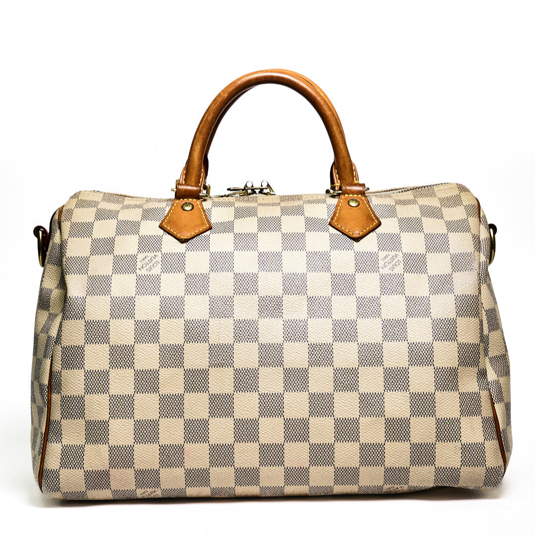 LOUIS VUITTON 白色棋盤 SPEEDY30