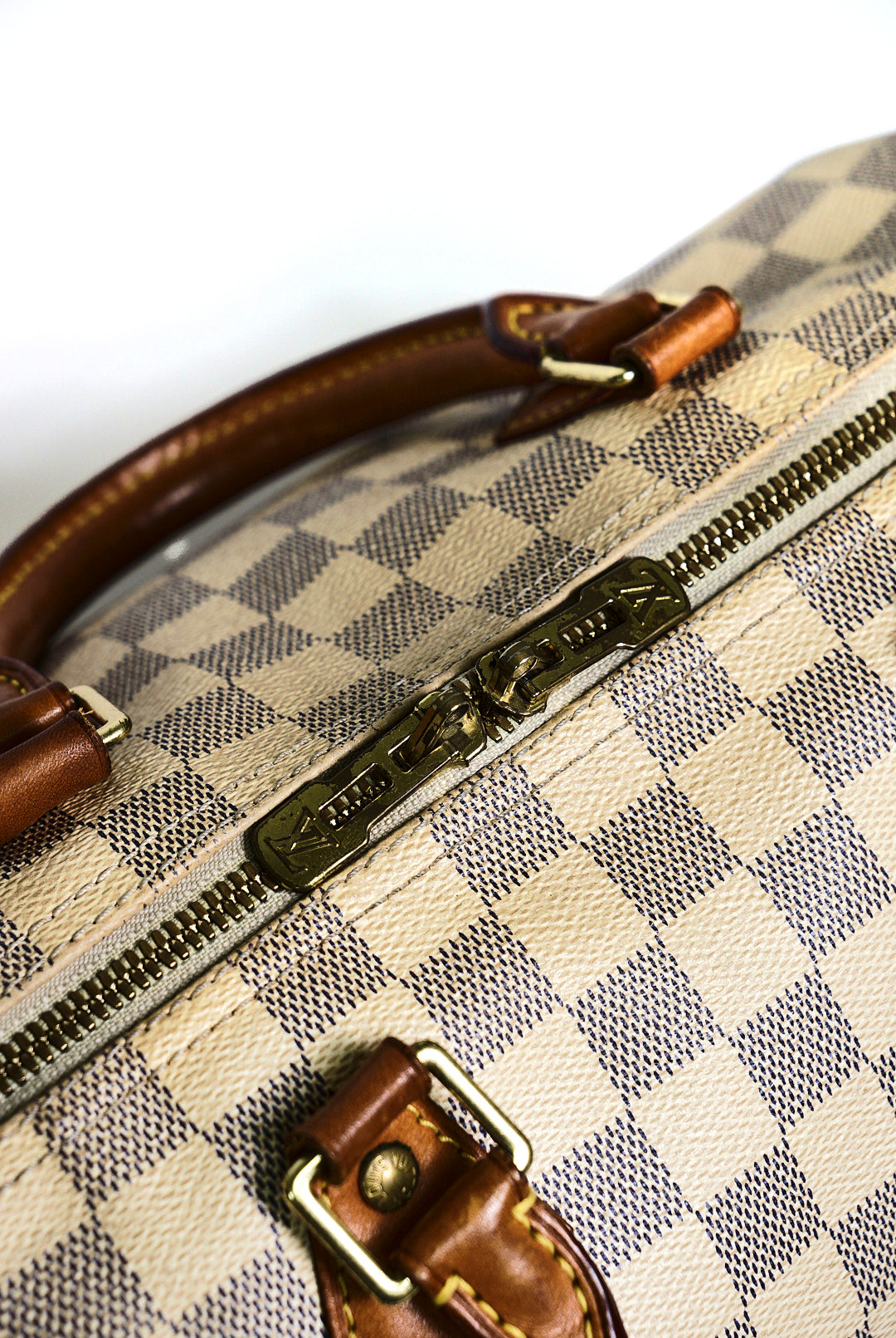 LOUIS VUITTON 白色棋盤 SPEEDY30