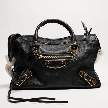 BALENCIAGA S edge city 機車包（黑金色）