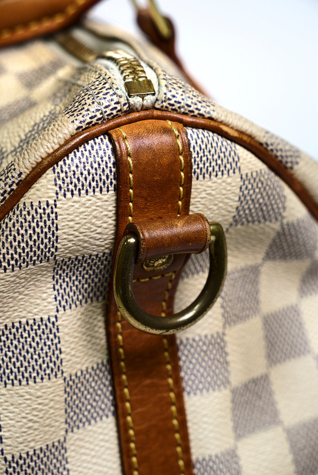 LOUIS VUITTON 白色棋盤 SPEEDY30