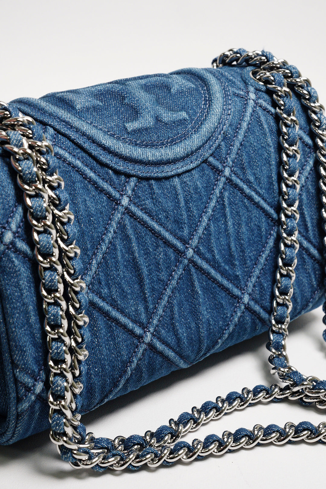 Tory Burch Romy 丹寧牛仔鏈條包