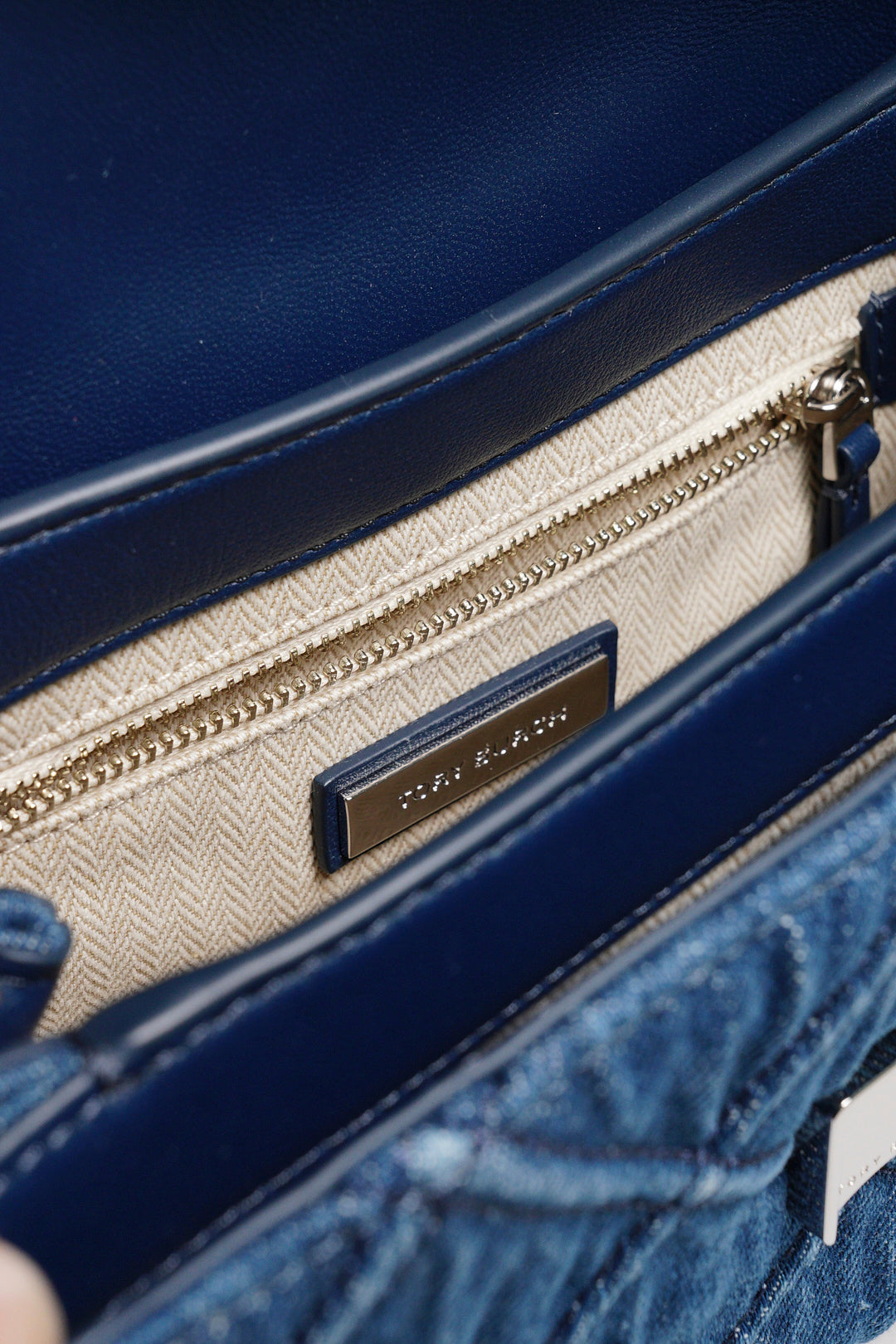 Tory Burch Romy 丹寧牛仔鏈條包