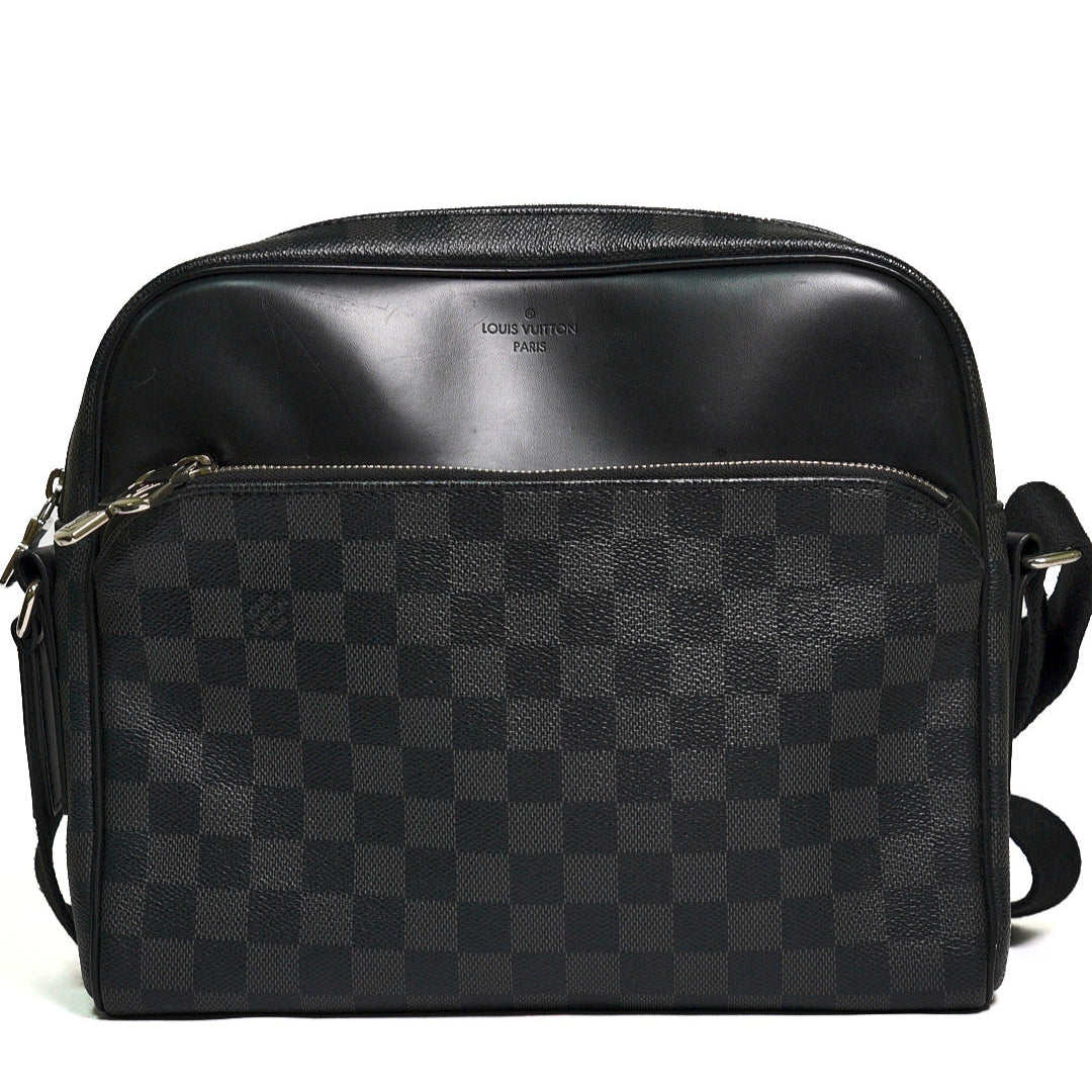 LOUIS VUITTON DAYTON MM DAMIER GRAPHITE 單肩包 DAMIER GRAPHITE 帆布 黑色