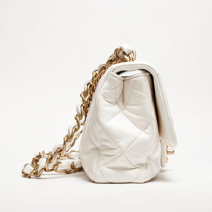 CHANEL 菱格羊皮金鍊斜背包