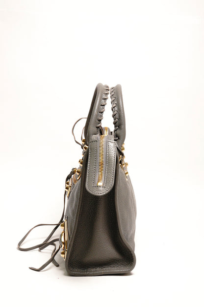 Balenciaga S City 機車包｜經典金釦（灰色）