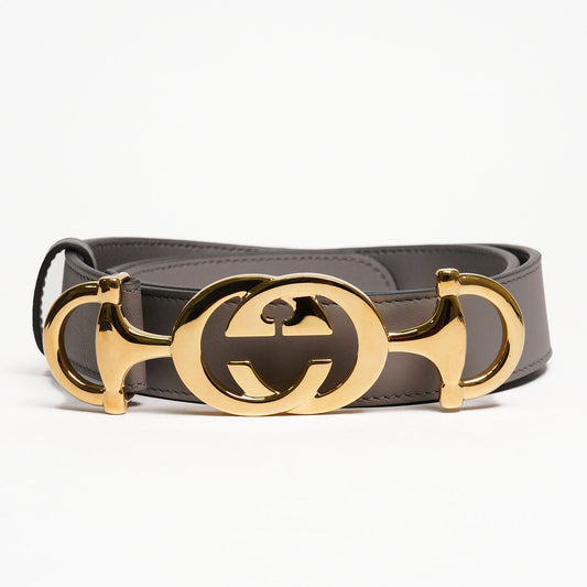 GUCCI ZUMI 灰色皮帶 女款99新