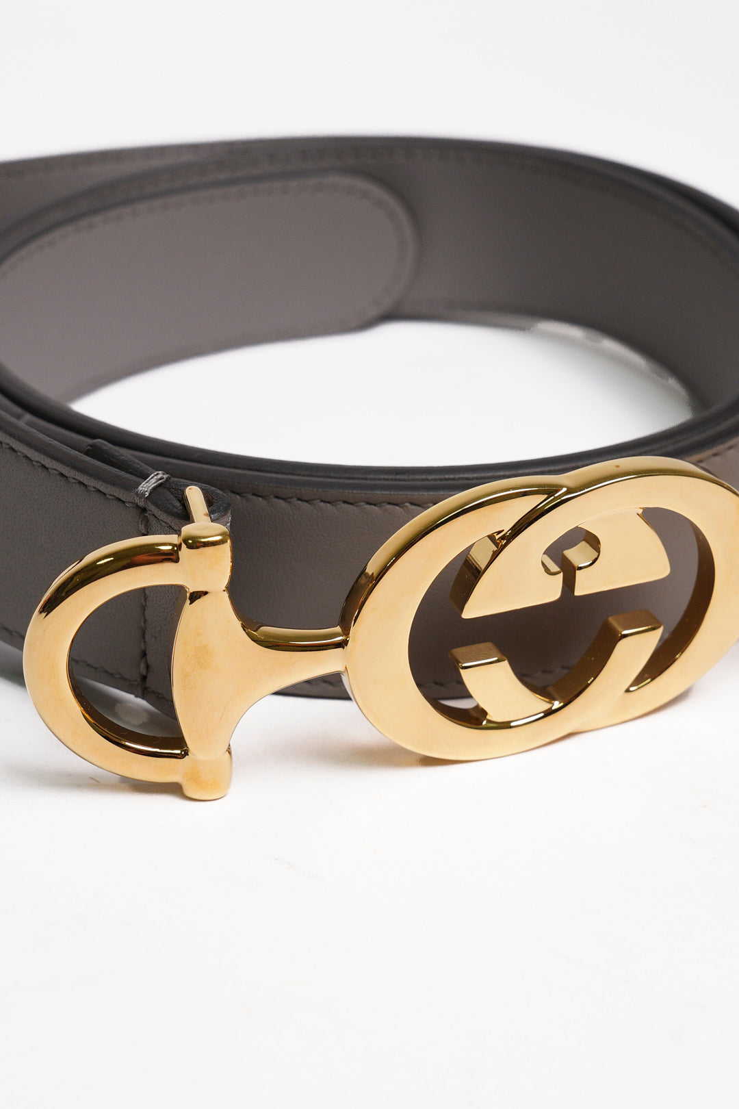 GUCCI ZUMI 灰色皮帶 女款99新