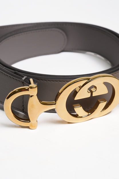 GUCCI ZUMI 灰色皮帶 女款99新