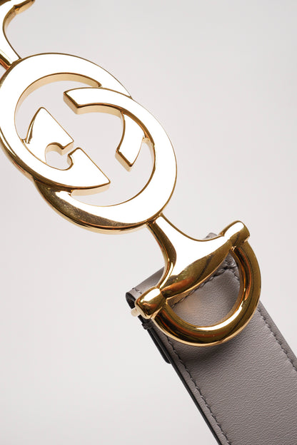 GUCCI ZUMI 灰色皮帶 女款99新