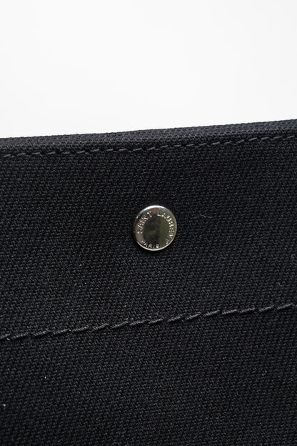 YSL Saint Laurent 黑色帆布 白色印花 拼皮 手提包 購物包 托特包