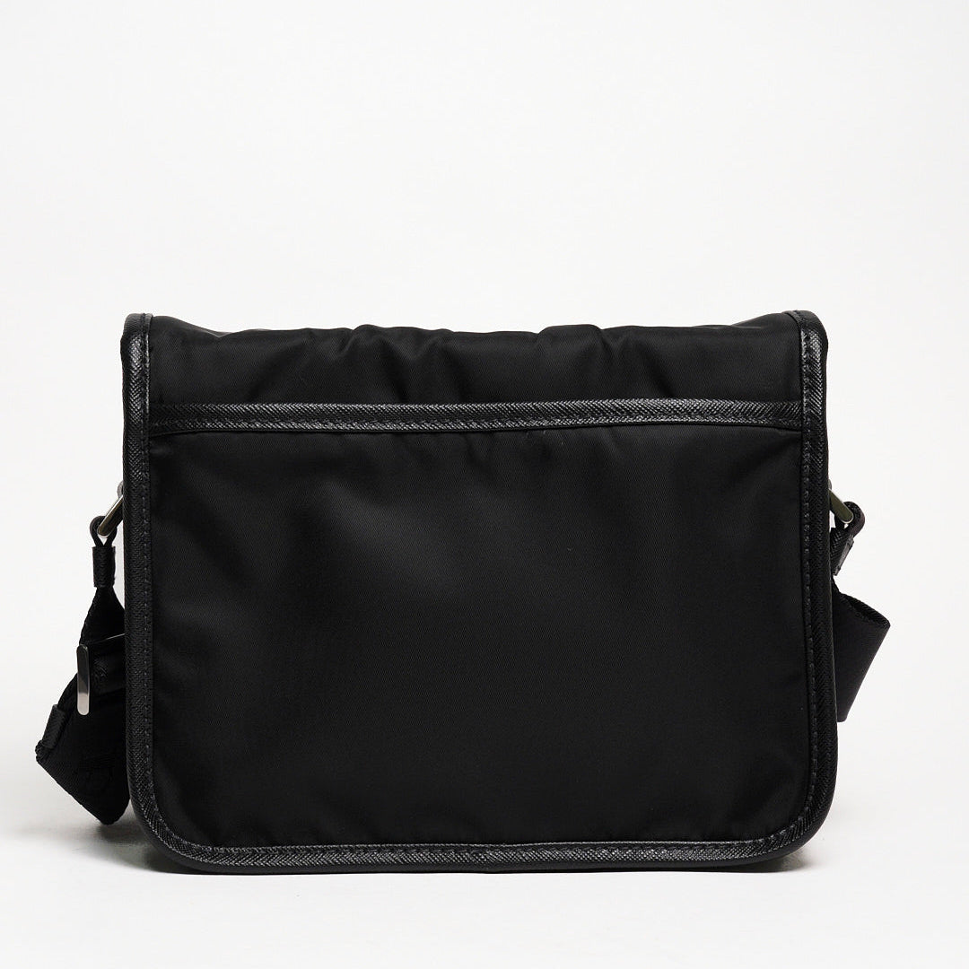 PRADA 普拉達 黑色 尼龍 皮革 Re-Nylon Saffiano 肩背包