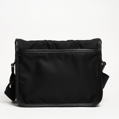 PRADA 普拉達 黑色 尼龍 皮革 Re-Nylon Saffiano 肩背包