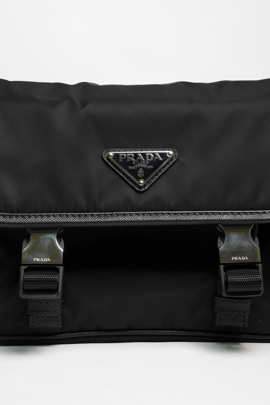 PRADA 普拉達 黑色 尼龍 皮革 Re-Nylon Saffiano 肩背包