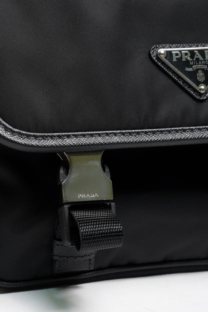 PRADA 普拉達 黑色 尼龍 皮革 Re-Nylon Saffiano 肩背包