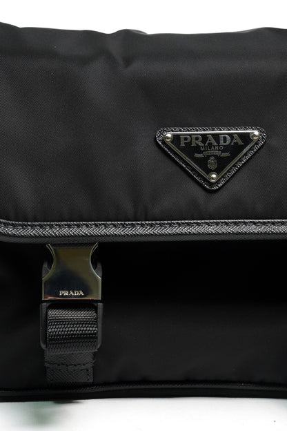 PRADA 普拉達 黑色 尼龍 皮革 Re-Nylon Saffiano 肩背包