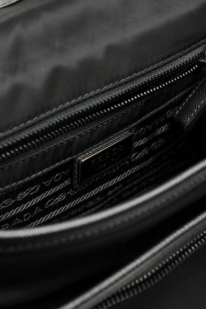 PRADA 普拉達 黑色 尼龍 皮革 Re-Nylon Saffiano 肩背包