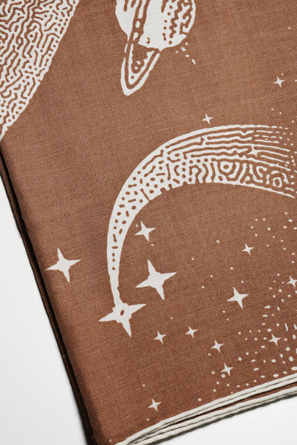 HERMES 月光飛馬 金棕 140 羊絨圍巾 絲巾