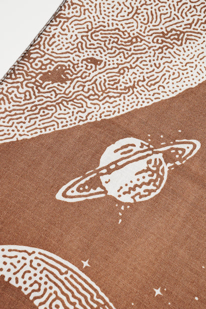 HERMES 月光飛馬 金棕 140 羊絨圍巾 絲巾