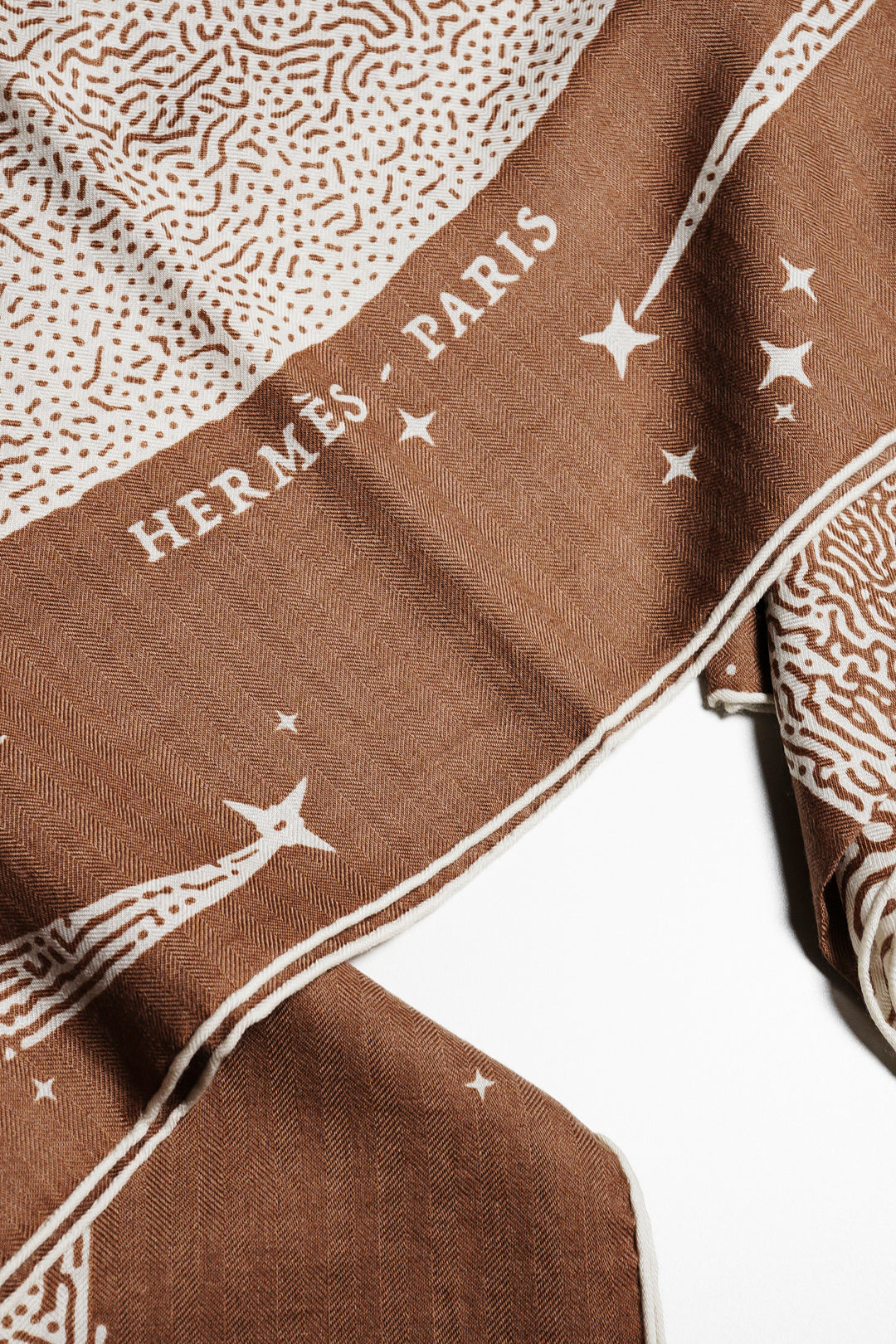 HERMES 月光飛馬 金棕 140 羊絨圍巾 絲巾