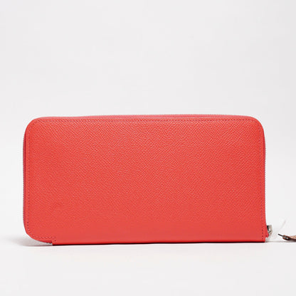 HERMES 絲巾長夾的珊瑚橘粉色