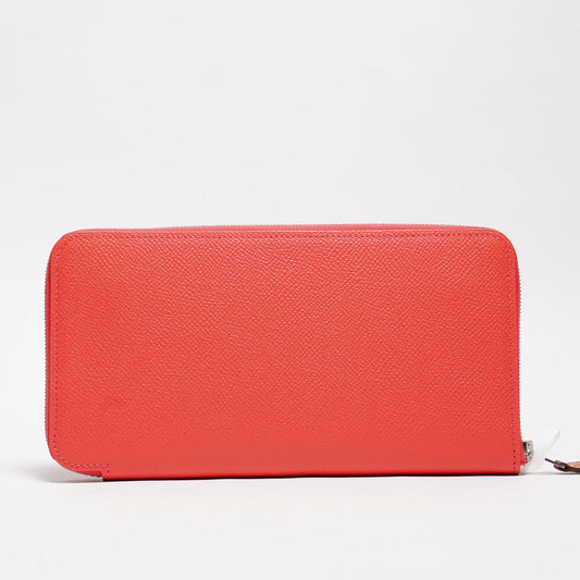 HERMES 絲巾長夾的珊瑚橘粉色