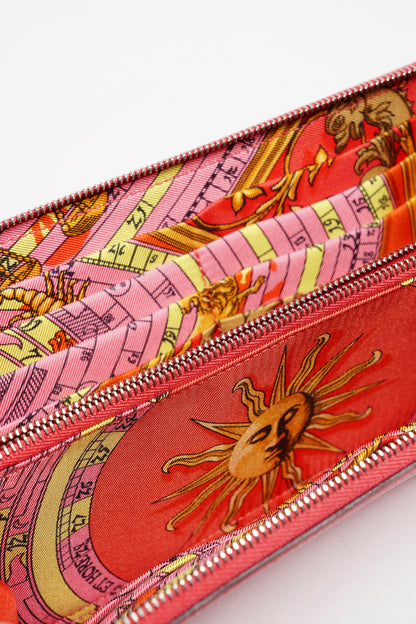 HERMES 絲巾長夾的珊瑚橘粉色