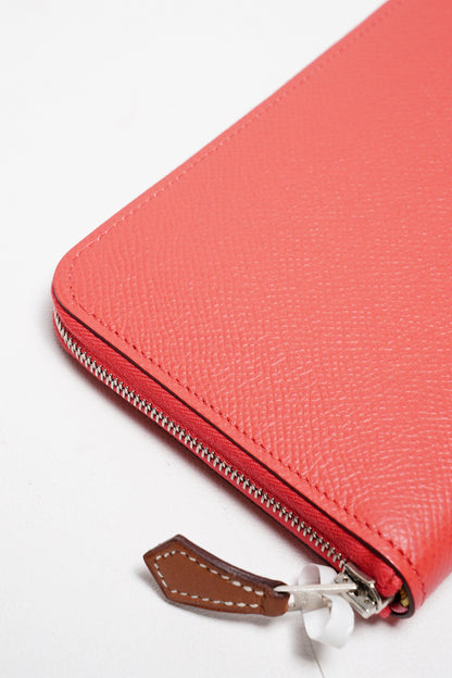 HERMES 絲巾長夾的珊瑚橘粉色