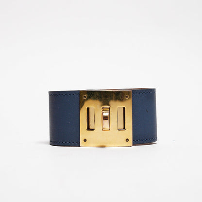 HERMES 愛馬仕 kelly dog 手環 小號(藍色) X刻