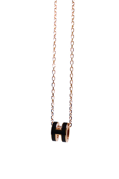 HERMES MINI POP H 黑金項鍊