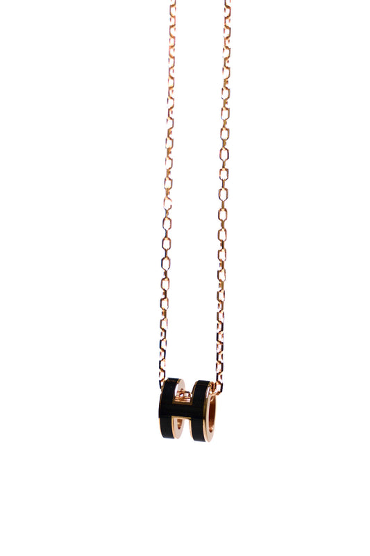 HERMES MINI POP H 黑金項鍊