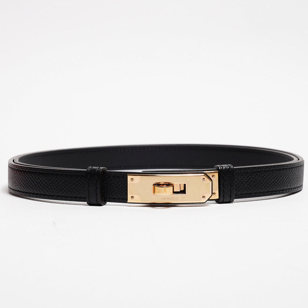 HERMÈS Kelly 18 腰帶（經典金扣款/黑色）