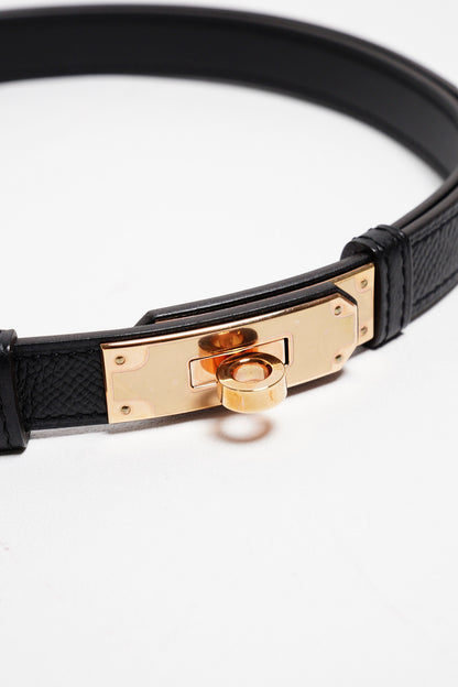 HERMÈS Kelly 18 腰帶（經典金扣款/黑色）