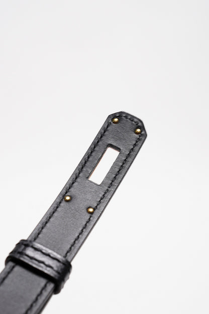 HERMÈS Kelly 18 腰帶（經典金扣款/黑色）