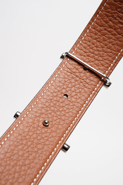 HERMES H銀 雙色皮帶  A刻