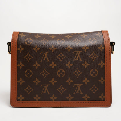 Louis Vuitton DAUPHINE MM 經典印花拼接三用翻蓋鍊包斜背包