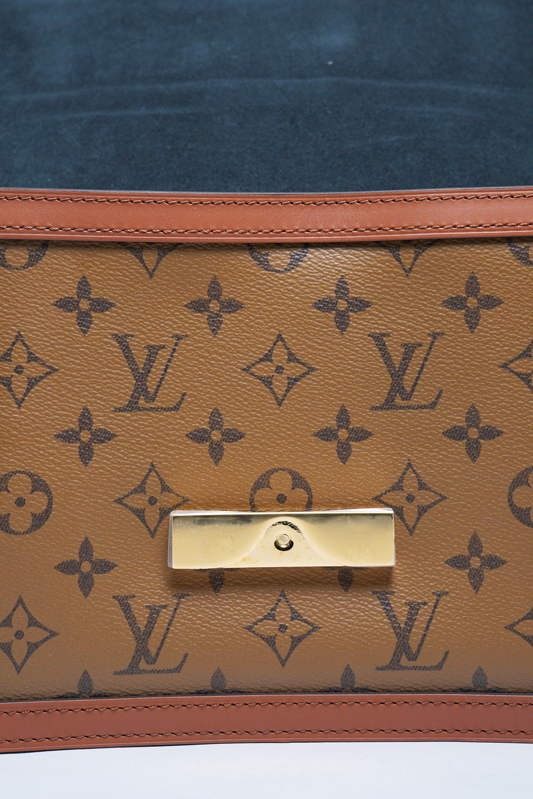 Louis Vuitton DAUPHINE MM 經典印花拼接三用翻蓋鍊包斜背包