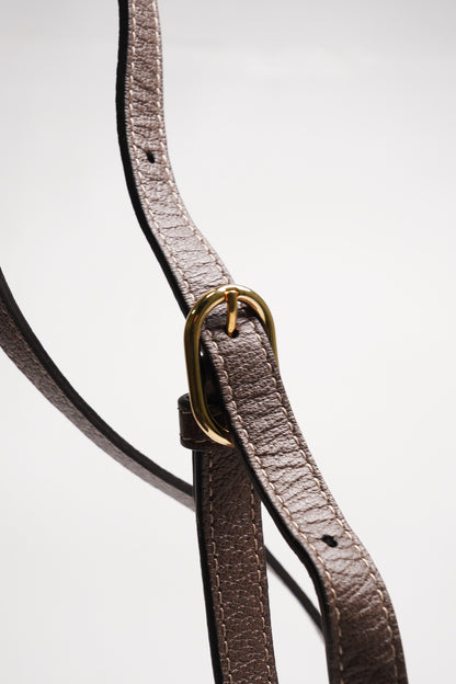 GUCCI Ophidia 琺瑯LOGO帆布紅綠條紋斜背包(棕)