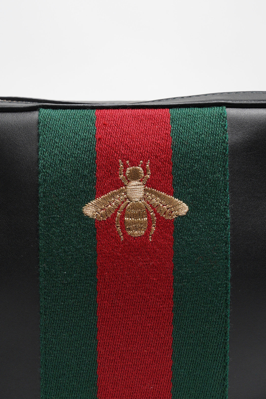 GUCCI crossbody leather bag 綠紅綠繡蜜蜂斜背包