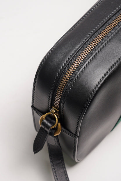 GUCCI crossbody leather bag 綠紅綠繡蜜蜂斜背包