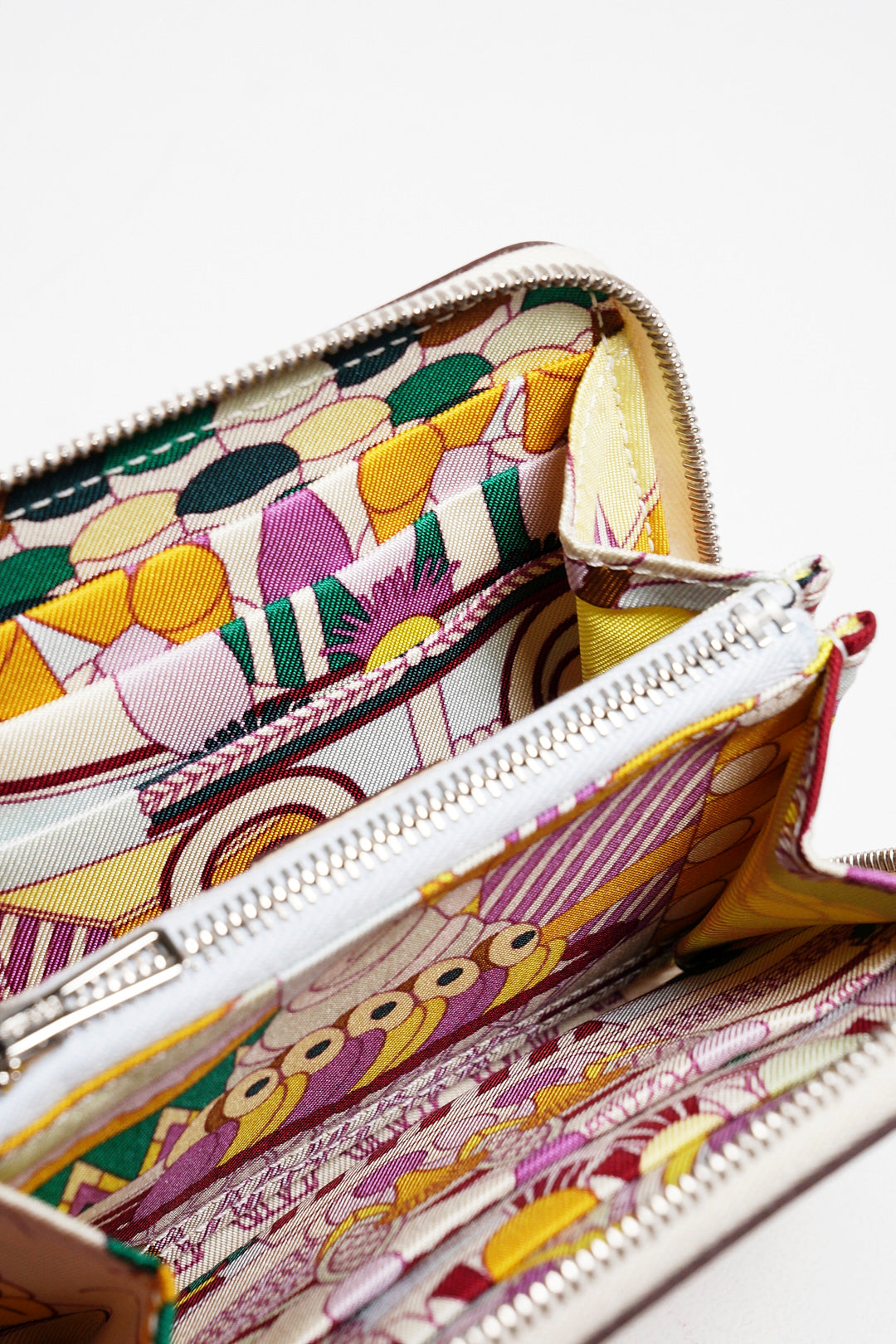 Hermes Nata奶油白silk in compact短夾錢包