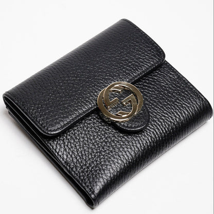 Gucci 女款黑色經典短夾