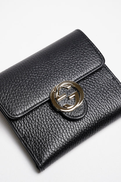 Gucci 女款黑色經典短夾
