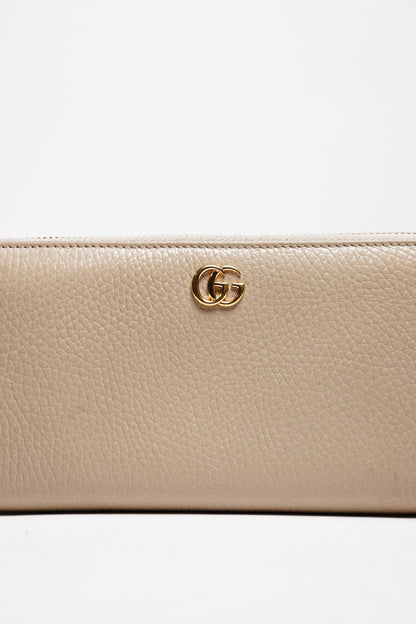GUCCI 拉鏈長夾 燕麥色