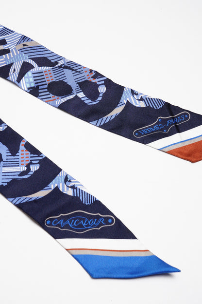 HERMES MARINE SILK CAVALCADOUR MORNING TWILLY