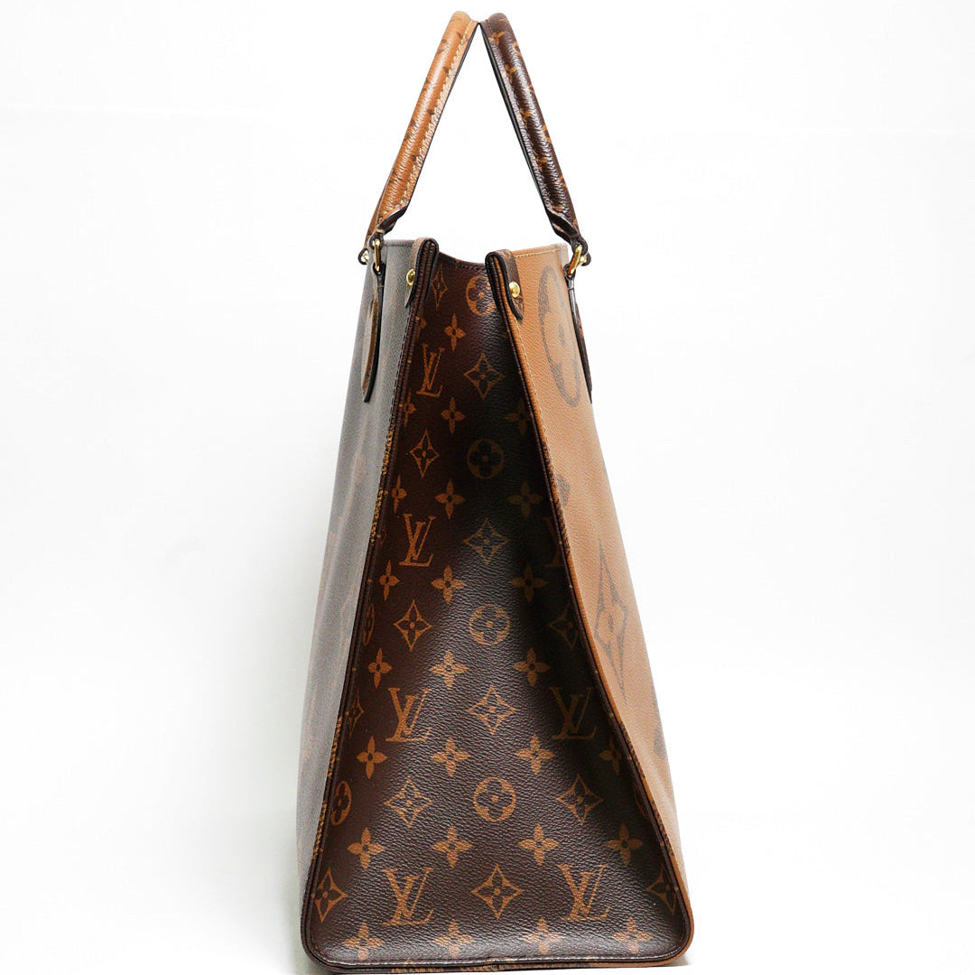 LOUIS VUITTON LV 路易威登 棕色 原花帆布 OnTheGo GM 兩用包