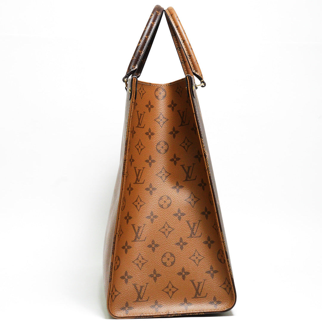 LOUIS VUITTON LV 路易威登 棕色 原花帆布 OnTheGo GM 兩用包