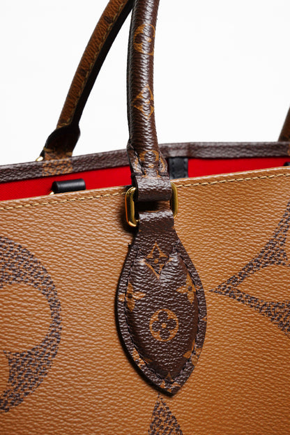 LOUIS VUITTON LV 路易威登 棕色 原花帆布 OnTheGo GM 兩用包