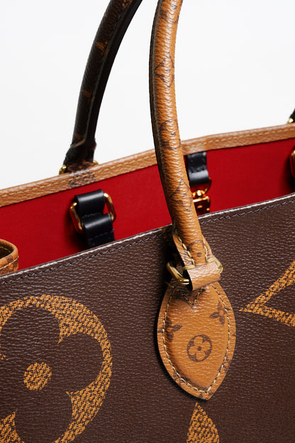 LOUIS VUITTON LV 路易威登 棕色 原花帆布 OnTheGo GM 兩用包