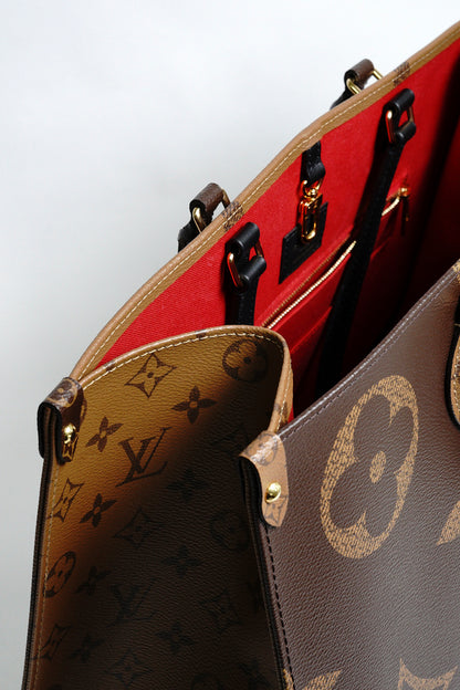 LOUIS VUITTON LV 路易威登 棕色 原花帆布 OnTheGo GM 兩用包