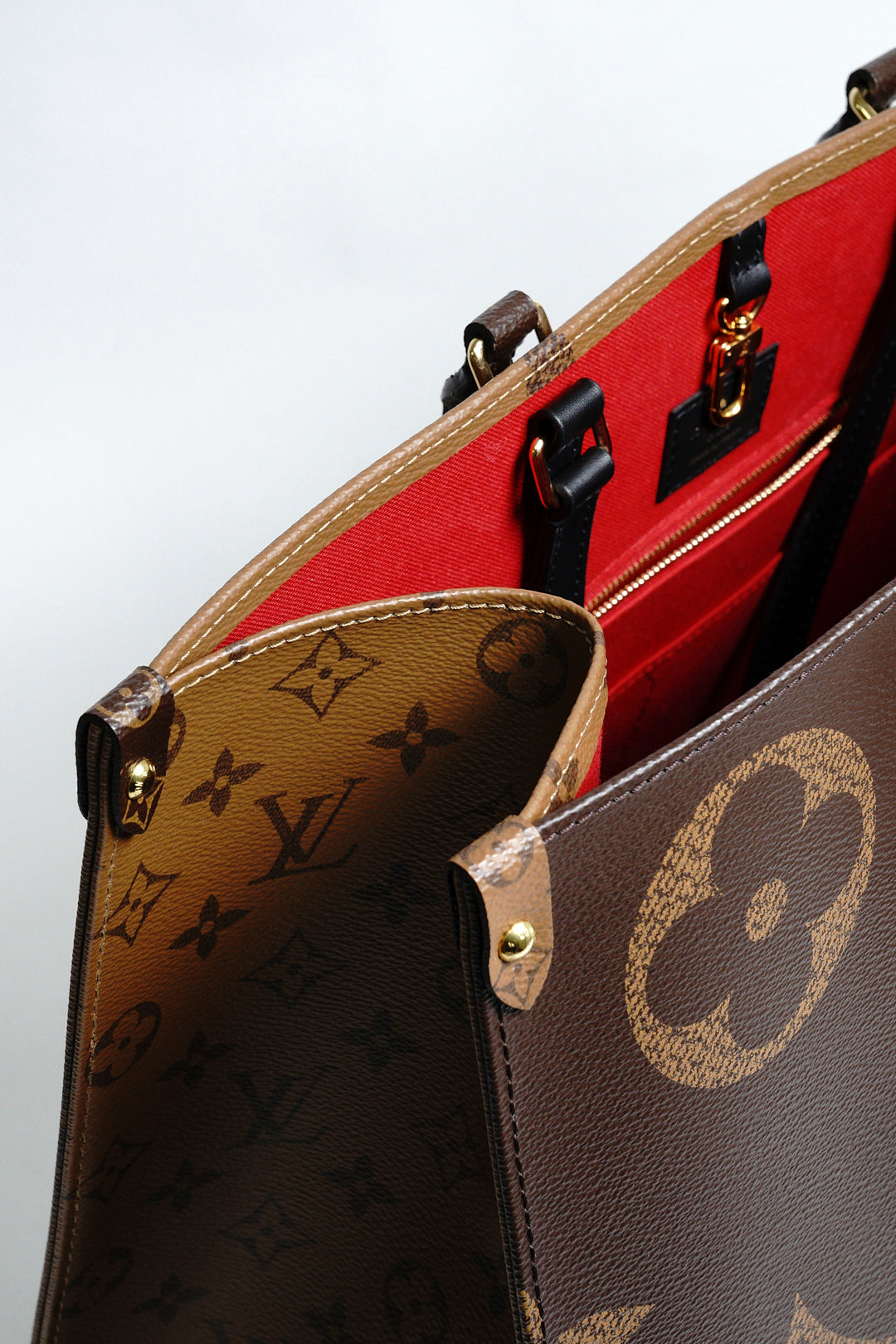 LOUIS VUITTON LV 路易威登 棕色 原花帆布 OnTheGo GM 兩用包